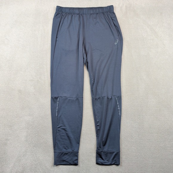 Asics Large Mens Running Jogger Pants Black Textured Tech Streetwear Activewear — photo 2